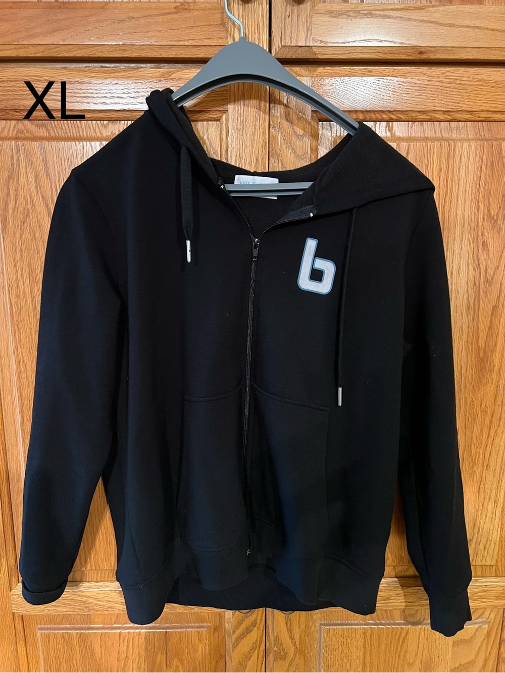 Blank Brand Black Zip-Up Hooded Sweatshirt - XL